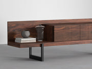 Nuvano Solid Wood Slatted Front TV Console